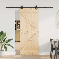 Συρόμενη Πόρτα NARVIK Φυσικό και Μαύρο 85 x 210 εκ (213,5 εκ) 3445234