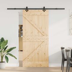 Συρόμενη Πόρτα NARVIK Φυσικό και Μαύρο 95 x 210 εκ (213,5 εκ) 3445235