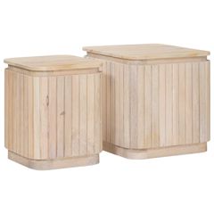 Χειροποίητο Σετ Τραπεζιών 2 τμχ. Λευκό 45 x 45 x 45 cm 42020115