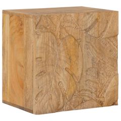 Χειροποίητο Κομοδίνο Καφέ Τίκ 40x30x40 εκ Στερεό ξύλο μάνγκο 42020118