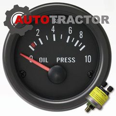 ΟΡΓΑΝΟ 12V ΠΙΕΣΗΣ ΛΑΔΙΟΥ 0-10bar Φ:52 (ΜΕ ΒΑΛΒΙΔΑ) GO520S12