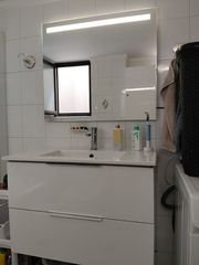 Σετ Νιπτήρας μπάνιου συρτάρια και καθρέφτη