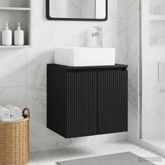 Επιτοίχια Λεκάνη Έπιπλο Μαύρο 53 x 35 x 63 εκ 890423