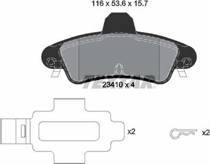 Textar Σετ τακάκια, Δισκόφρενα - 2341007