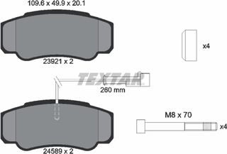 Textar Σετ τακάκια, Δισκόφρενα - 2392103