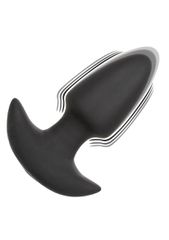 Thrusting And Vibrating Silicone Probe Anal Plug Black