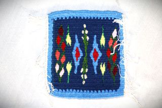 Υφαντό Αργαλειός ντεκόρ wool μάλλινο Primitive original 21 Χ 18cm SAR144