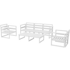 MYKONOS SET 3ΘΕΣ.WHITE ΧΩΡΙΣ ΜΑΞ.(3ΘΕΣ.+2ΠΟΛ.+ΤΡΑΠ 130εκ.)