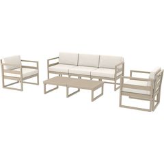 MYKONOS SET 3ΘΕΣ.TAUPE/ΜΑΞ. BEIGE(3ΘΕΣ.+2ΠΟΛ.+ΤΡΑΠ 130εκ.)
