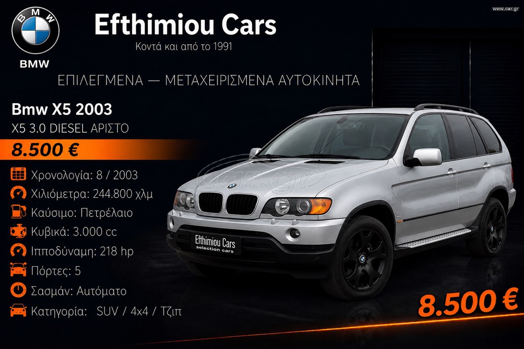 Bmw X5 2003 X5 3.0 DIESEL ΑΡΙΣΤΟ