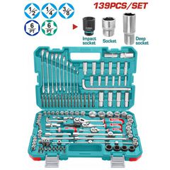 THKTHP21396 Κασετίνα Καρυδάκια 1/4"-3/8"-1/2" & Εργαλεία Χειρός - 139 Τεμάχια - ΣΥΛΛΟΓΕΣ ΕΞΑΡΤΗΜΑΤΩΝ - TOTAL (#THKTHP21396)