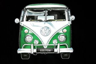 Ανδρικό κοντομάνικο μπλούζα Original Full Scale VW Bus Green Vintage T-Shirt Size M L XL WT649-thumb-1