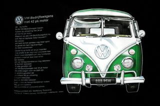 Ανδρικό κοντομάνικο μπλούζα Original Full Scale VW Bus Green Vintage T-Shirt Size M L XL WT649-thumb-12