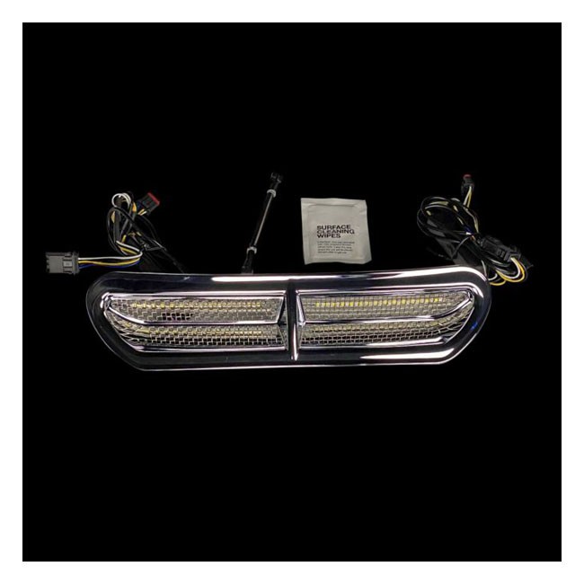 Custom Dynamics, Batwing turn signal vent insert. Chrome