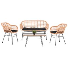 ΣΕΤ ΣΑΛΟΝΙ ΕΞΩΤΕΡΙΚΟΥ ΧΩΡΟΥ 4ΤΜΧ ALLEGRA HM21052 WICKER-ΜΕΤΑΛΛΟ