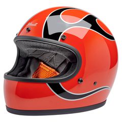 Κράνος κλειστού τύπου Biltwell Gringo helmet Comp Orange Flames - M