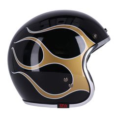 13 1/2 Κράνος Μοτοσυκλέτας Skull bucket helmet flames gold 6097426177182 - XS