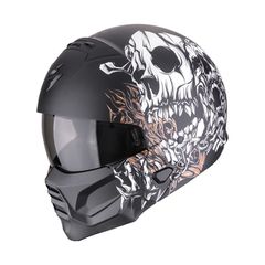 Κράνος Μοτοσυκλέτας full face Scorpion EXO-Combat II Genesis matt black-white-gold - M