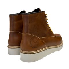 West Coast Choppers Δερμάτινα Μποτάκια με Κορδόνια Rigid καφέ | WCC boots cognac - 44-thumb-2
