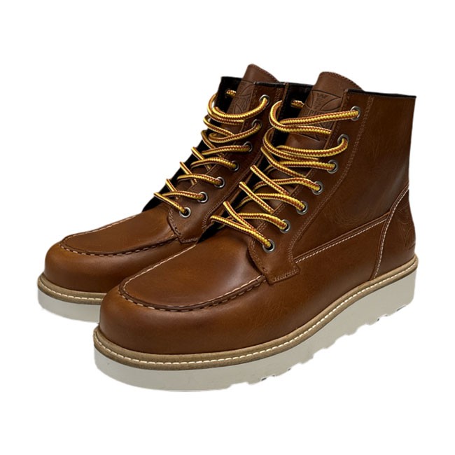 West Coast Choppers Δερμάτινα Μποτάκια με Κορδόνια Rigid καφέ | WCC boots cognac - 44