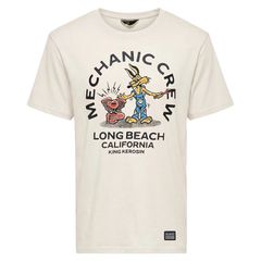 King Kerosin Μπλούζα Κοντομάνικη Mechanic Crew t-shirt off white - 2XL