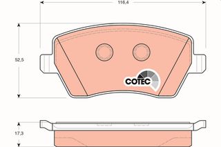 Τακάκια Φρένων Εμπρός TRW COTEC με Αξεσουάρ για Renault Clio III - IV / Dacia Duster / Nissan Micra III (2003-2021)