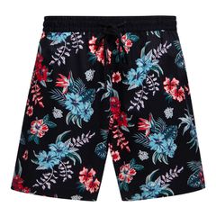 King Kerosin Βερμούδα Hibiscus short black - M