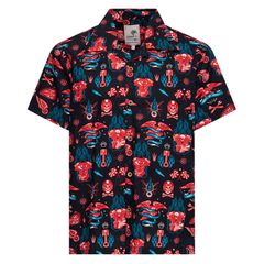 King Kerosin Πουκάμισο Κοντομάνικο Kustom Kulture Hawaii shirt black - M