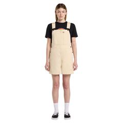 Dickies Γυναικεία Σαλοπέτα / Βερμούδα Canvas μπέζ | Lightweight Short Bib Wood Ash - XL