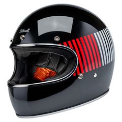 Biltwell Gringo RWB Κράνος Αναβάτη Μοτοσυκλέτας κλειστού τύπου μαύρο | Raceflow helmet black - S