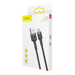 Καλώδιο Baseus Type-C Cafule 2A, 3m, Γκρι/Μαύρο (CATKLF-UG1)