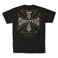 West Coast Choppers Μπλούζα Κοντομάνικη Gangscript μαύρη | WCC t-shirt black - M