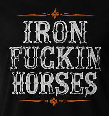 Iron Horses Μπλούζα Κοντομάνικη " Iron Fuckin Horses " μαύρη | T-Shirt black - 2XL-thumb-3