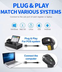 GTCODESTAR barcode scanner X-760H, 1D & 2D, ενσύρματο, μαύρο-thumb-6