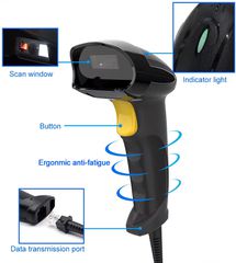 GTCODESTAR barcode scanner X-760H, 1D & 2D, ενσύρματο, μαύρο-thumb-4