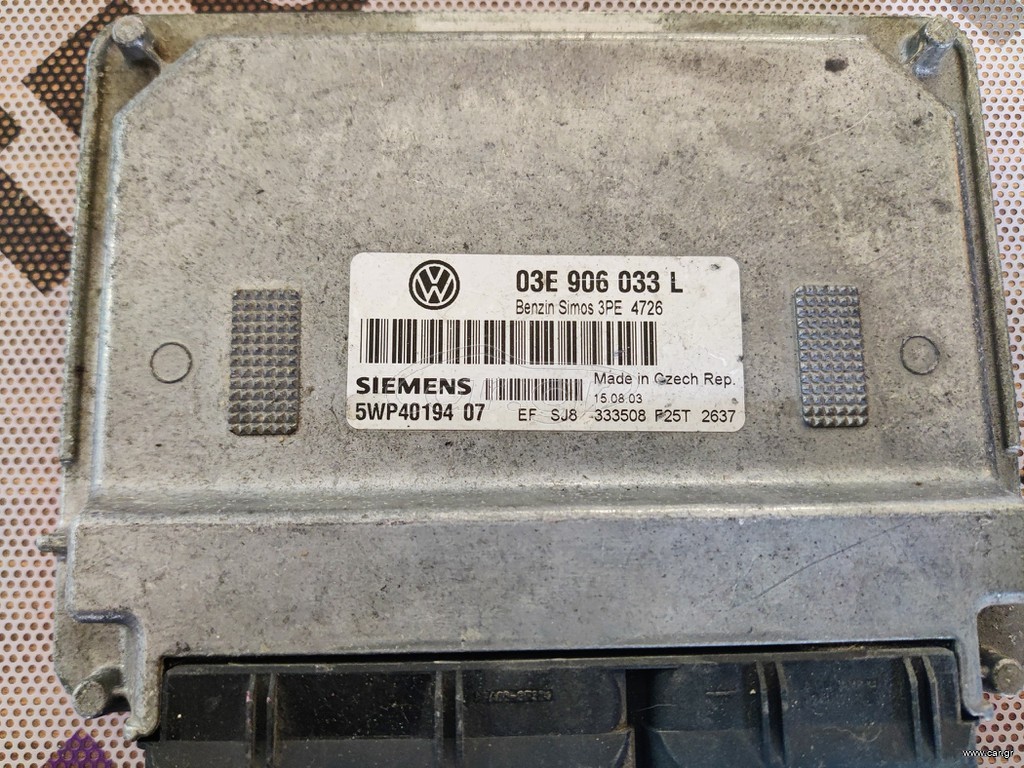 Εγκέφαλος κινητήρα VOLKSWAGEN POLO 1.2 AZQ SIEMENS 5WP44301 07, 03E 906 033 L, ΒΕΝΖΙΝ SIMOS 3PΕ 4726