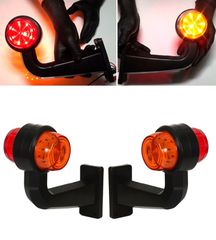LED Set Γωνιές Όγκου 18 SMD Κερατάκια 12V / 24V IP67 Κόκκινό / Πορτοκαλί 191mm x 79mm
