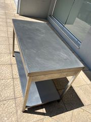 Τραπέζι Inox ανοξείδωτο με ράφι-thumb-1