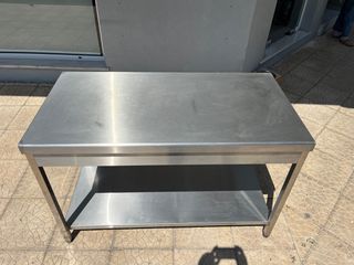 Τραπέζι Inox ανοξείδωτο με ράφι-thumb-2