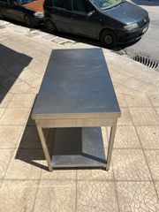 Τραπέζι Inox ανοξείδωτο με ράφι-thumb-4