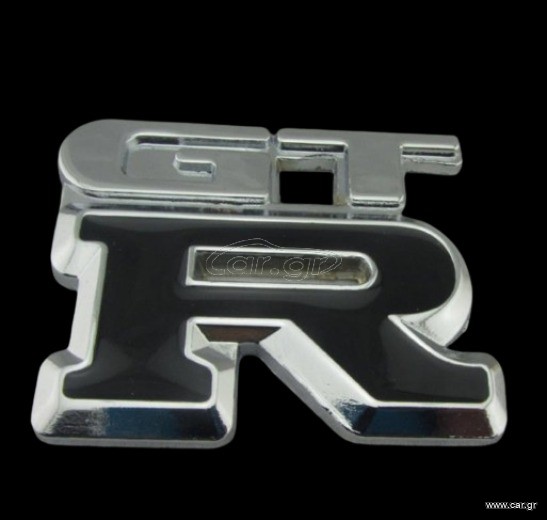 GT-R λογότυπο μεταλλικό μαύρο/χρώμιο