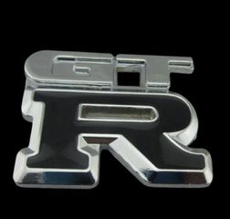 GT-R λογότυπο μεταλλικό μαύρο/χρώμιο