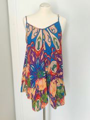 Boho καλοκαιρινό cami top C’FLO L/XL – floral abstract statement piece