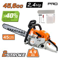 Αλυσοπρίονο βενζίνης 2.4hp 5.5kg με λάμα 45cm και Easy Start PC4610 Nakayama Pro