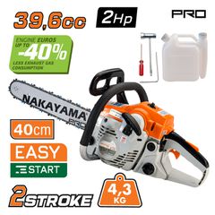 Αλυσοπρίονο βενζίνης 2hp 4.3kg με λάμα 40cm & Easy Start PC4100 Nakayama Pro