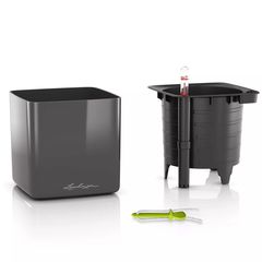 Αυτοποτιζόμενη γλάστρα Cube Glossy 14 πλαστική κόκκινη Lechuza