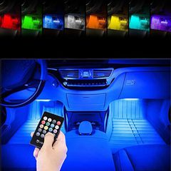 Ατμοσφαιρικά φώτα LED αυτοκινήτου με RGB φωτισμό και τηλεχειριστήριο (4X18Led – 33Cm) – JN-1471-9