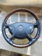 τιμόνι ξύλο - δέρμα mercedes