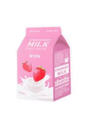 APIEU Strawberry Milk One-Pack - Ενυδατική, Λευκαντική και Αναζωογονητική Υφασμάτινη Μάσκα Προσώπου με Εκχύλισμα Φράουλας και Πρωτεΐνες Γάλακτος 1τμχ