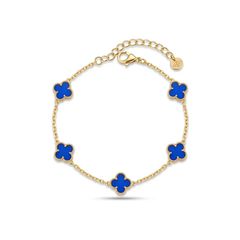 Clover βραχιόλι μπλε χρυσό